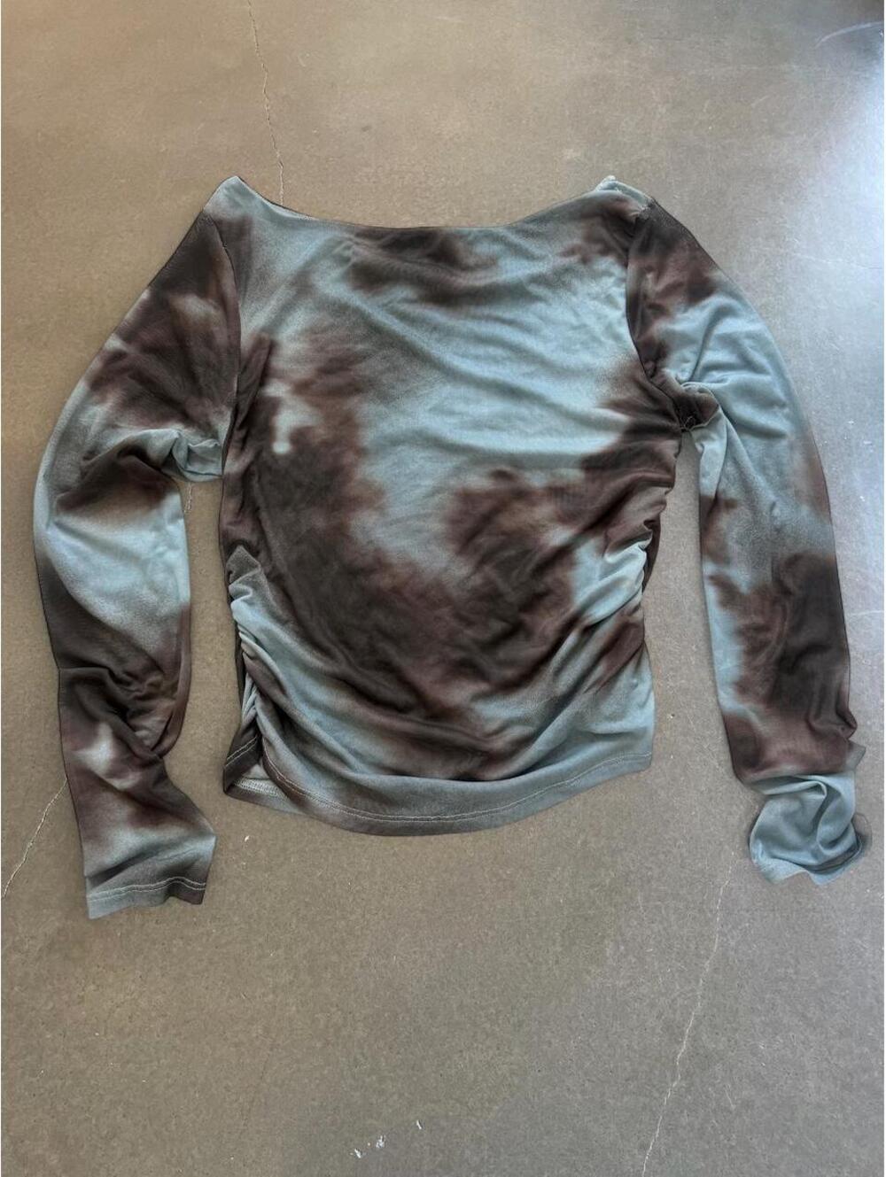 Madden Girl Tie-Dye Ruched Mesh Top | Women’s XL